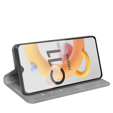 Чехол Taba Retro-Skin для Realme C11 2021 книжка кожа PU с визитницей серый