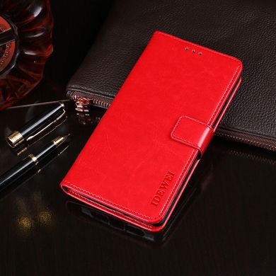 Чехол Idewei для Samsung Galaxy A52 / A525 книжка кожа PU с визитницей красный