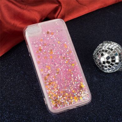 Чехол Glitter для Iphone SE 2020 Бампер Жидкий блеск звезды Розовый