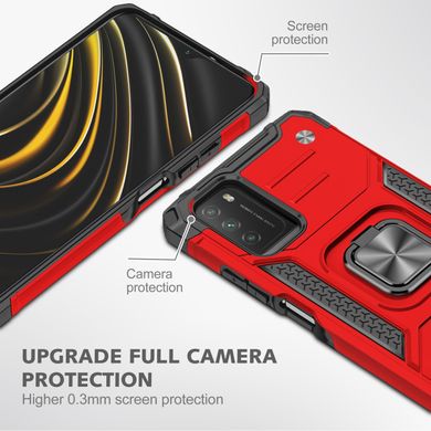 Чехол Protector для Xiaomi Redmi 9T бампер противоударный с подставкой Red