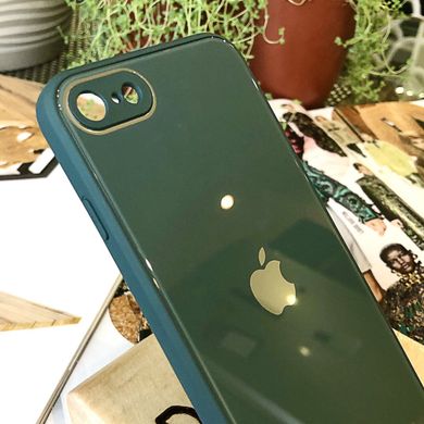 Чехол Color-Glass для Iphone 7 / 8 бампер с защитой камер Green