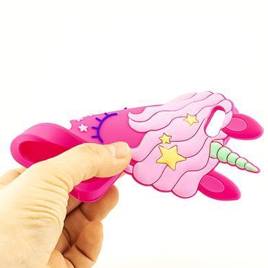 Чехол 3D Toy для Iphone SE 2022 Бампер резиновый Единорог Pink
