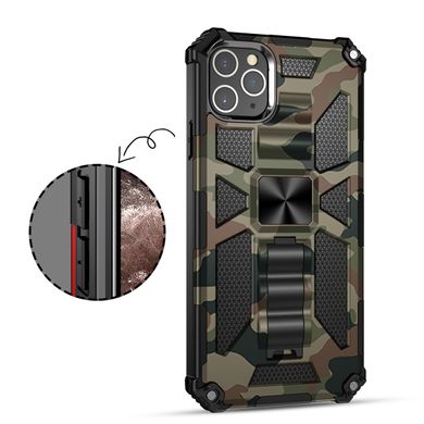 Чехол Military Shield для Iphone 15 Pro бампер противоударный с подставкой Khaki