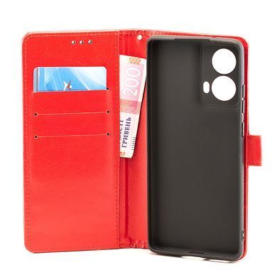 Чехол Idewei для Motorola Moto G85 книжка кожа PU с визитницей красный