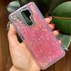 Чохол Glitter для Xiaomi Redmi 9 бампер силіконовий акваріум Рожевий зірки