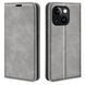 Чехол Taba Retro-Skin для iPhone 15 книжка кожа PU с визитницей серый