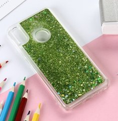 Чехол Glitter для Huawei P Smart Plus Бампер Жидкий блеск Зеленый