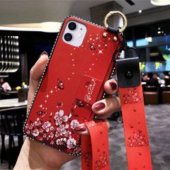 Чехол Lanyard для Iphone 11 бампер с ремешком Red