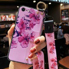 Чехол Lanyard для Iphone SE 2022 бампер с ремешком Rose