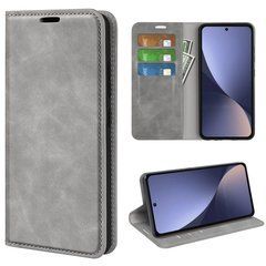 Чехол Taba Retro-Skin для Xiaomi Redmi 13x книжка с визитницей кожа PU серый