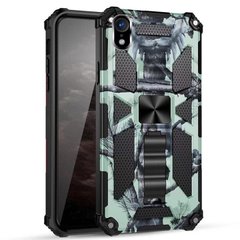 Чехол Military Shield для Iphone XR бампер противоударный с подставкой Turquoise