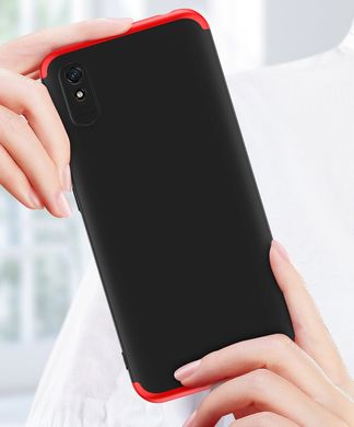Чехол GKK 360 для Xiaomi Redmi 9A бампер противоударный Black-Red