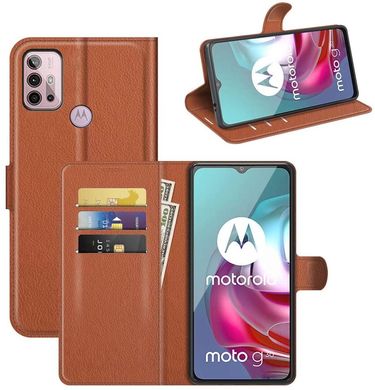 Чехол IETP для Motorola Moto G30 книжка кожа PU с визитницей коричневый