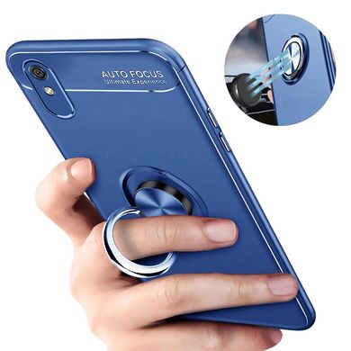 Чехол TPU Ring для Xiaomi Redmi 9A противоударный бампер с кольцом Blue