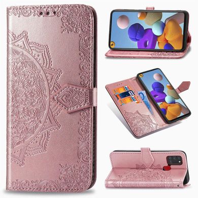 Чохол Vintage для Samsung Galaxy A21s 2020 / A217F книжка шкіра PU з візитниці рожевий