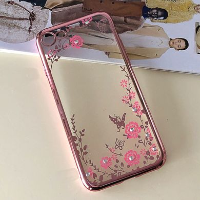Чехол Luxury для Iphone 7 / 8 бампер со стразами ультратонкий Rose-Gold