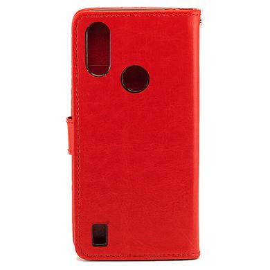 Чехол Idewei для Motorola Moto E6i книжка кожа PU с визитницей красный