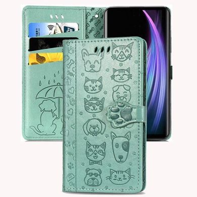 Чехол Embossed Cat and Dog для Xiaomi Redmi 7A книжка кожа PU Mint