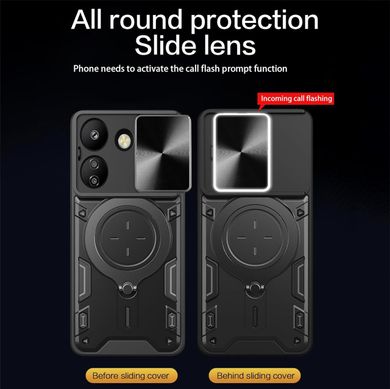 Чехол Magnetic Shield для Xiaomi Redmi 13C бампер противоударный с подставкой Black
