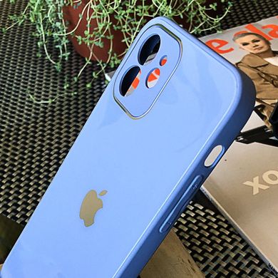 Чохол Color-Glass для Iphone 12 бампер із захистом камер Blue