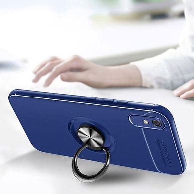 Чохол TPU Ring для Xiaomi Redmi 9A протиударний бампер з кільцем Blue