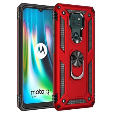 Чехол Shield для Motorola Moto G9 Play бампер противоударный с подставкой Red