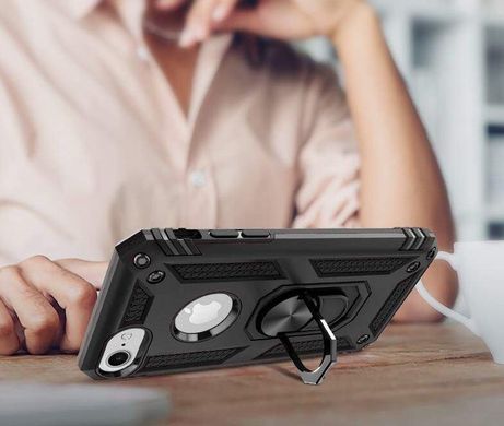 Чехол Shield для Iphone 7 / 8 бронированный Бампер с подставкой Black