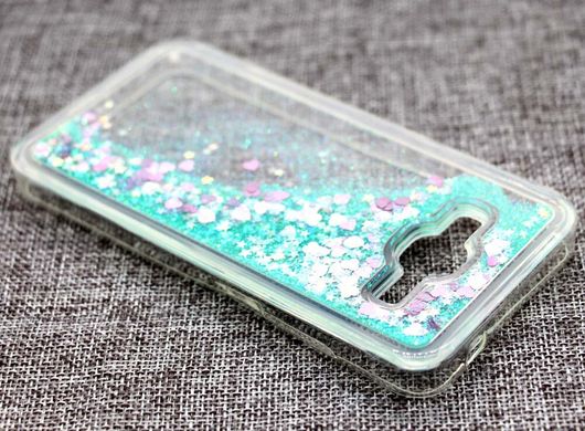 Чехол Glitter для Samsung Galaxy J7 Neo / J701F Бампер Жидкий блеск бирюзовый
