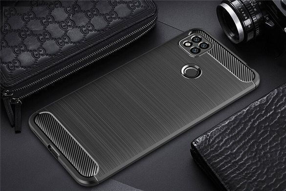 Чохол Carbon для Xiaomi Redmi 9C бампер протиударний Black