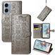 Чехол Embossed Cat and Dog для Motorola Moto G06 / Moto G06 Power книжка кожа PU с визитницей серый