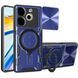 Чехол Magnetic Shield для Tecno Pova 6 Neo / LI6 бампер противоударный с подставкой кольцом Blue