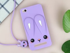 Case Funny-Bunny 3D для Xiaomi Redmi 4a Bumper Rubber Lilac