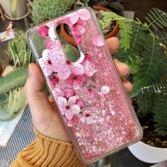 Чехол Glitter для Xiaomi Redmi 8 бампер Жидкий блеск аквариум Sakura