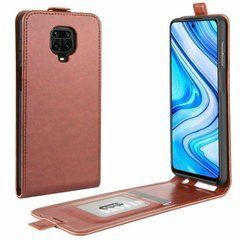 Чехол IETP для Xiaomi Redmi Note 9 Pro Max флип вертикальный кожа PU коричневый