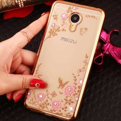Чехол Luxury для Meizu M5C Бампер ультратонкий Gold