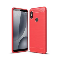 Чехол Carbon для Xiaomi Mi A2 / Mi 6X бампер Red