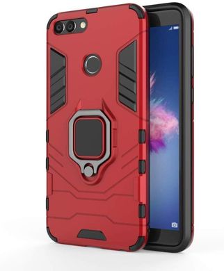 Чехол Iron Ring для Huawei P Smart 2018 / FIG-LX1 / FIG-LA1 бронированный Бампер Броня Red