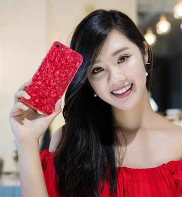Чехол Marble для Iphone 6 Plus / 6s Plus бампер мраморный оригинальный Red