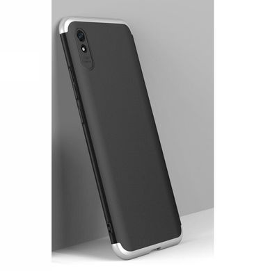 Чехол GKK 360 для Xiaomi Redmi 9A бампер противоударный Black-Silver