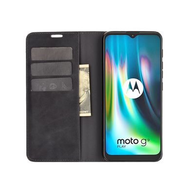 Чохол Taba Retro-Skin для Motorola Moto E7 Plus книжка шкіра PU з візитницею чорний