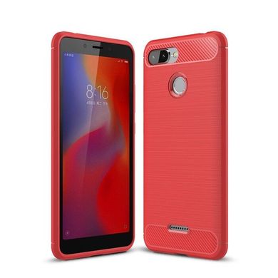 Чохол Carbon для Xiaomi Redmi 6 бампер Red