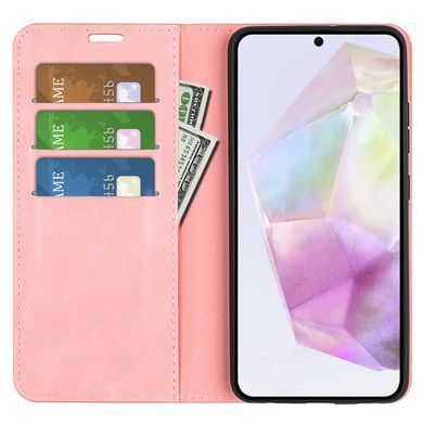 Чехол Taba Retro-Skin для Samsung Galaxy A56 5G / A566 книжка кожа PU с визитницей розовый