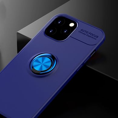 Чехол TPU Ring для Iphone 12 Pro бронированный Бампер с кольцом Blue