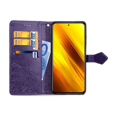 Чехол Vintage для Xiaomi Poco X3 / X3 Pro книжка кожа PU с визитницей фиолетовый