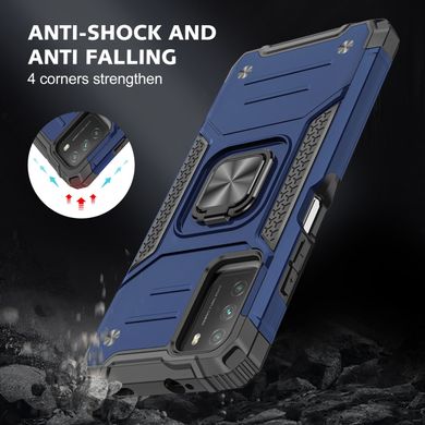 Чехол Protector для Xiaomi Poco M3 бампер противоударный с подставкой Dark-Blue
