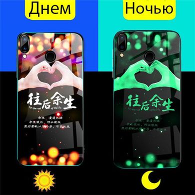 Чехол Glass-Case для Xiaomi Redmi 7 бампер светящийся Glow-Hands