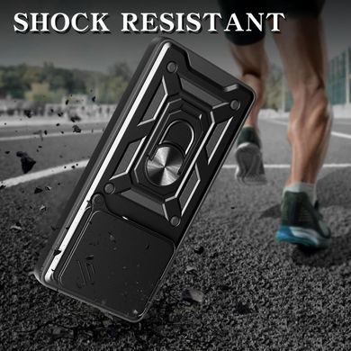 Чехол Hide Shield для Tecno Pova 6 Neo бампер противоударный с подставкой кольцом Black