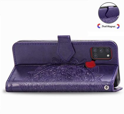 Чехол Vintage для Samsung Galaxy A21s 2020 / A217F книжка кожа PU с визитницей фиолетовый