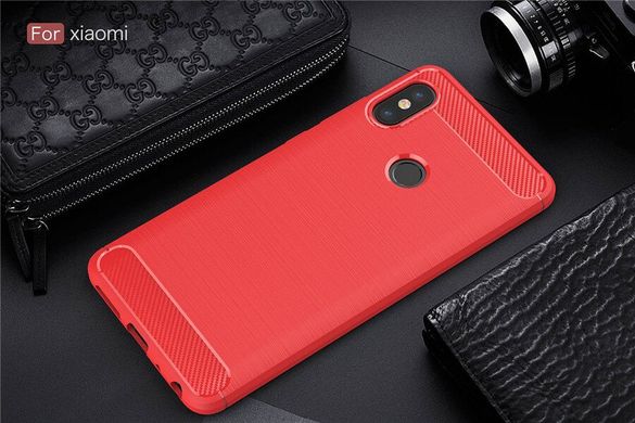Чохол Carbon для Xiaomi Mi A2 / Mi 6X бампер Red