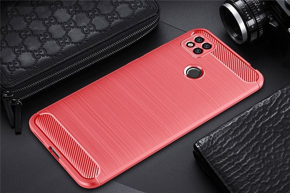 Чехол Carbon для Xiaomi Redmi 9C бампер противоударный Red